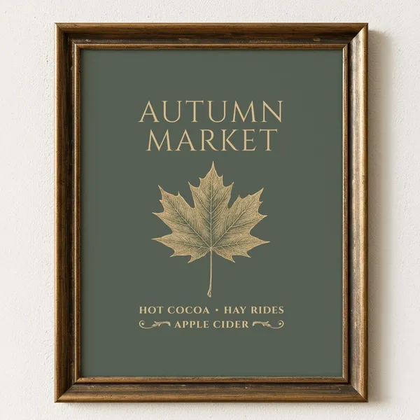 Fall Market Sign Autumn Farmhouse Art Print