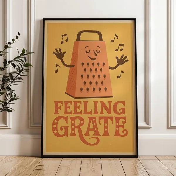 Funny Cheese Grater Kitchen Retro Food Lover Print