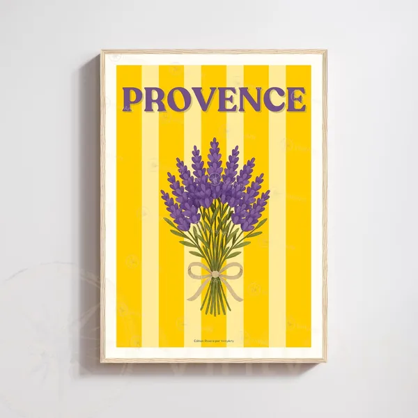 Provence Lavender Poster, French Countryside Print