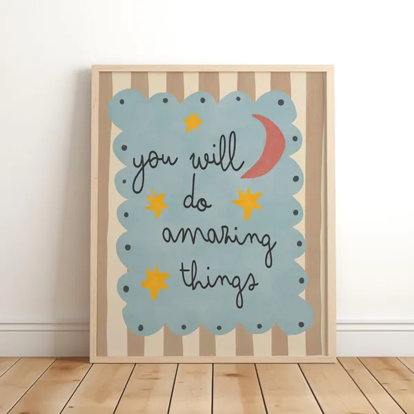 You Will Do Amazing Things Boys Nursery Boho Art Print
