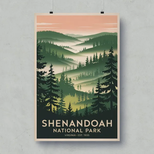 Vintage Shenandoah National Park Travel Poster