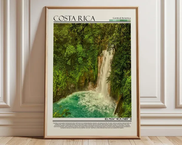 Costa Rica Celeste River Tropical Landscape Art Print