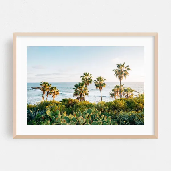 Laguna Beach Art Print, Tropical Palm Coast