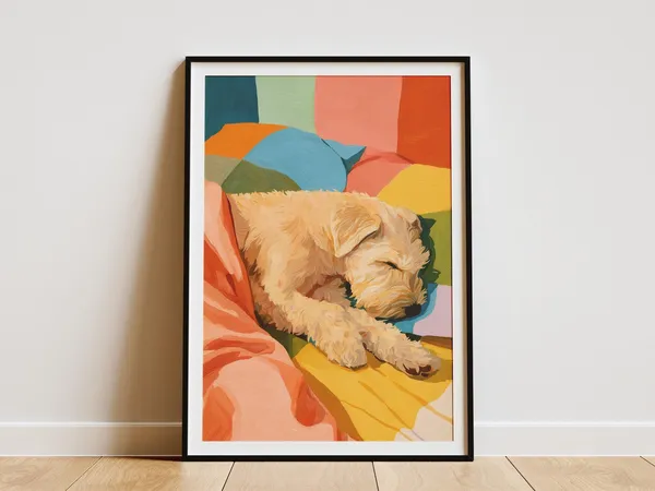 Soft Coated Wheaten Terrier Sleeping Dog Art Print