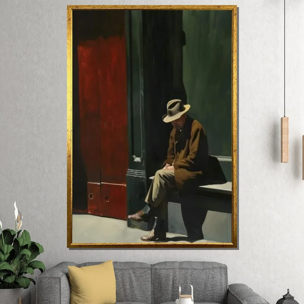 Edward Hopper Man On A Bench Art Print