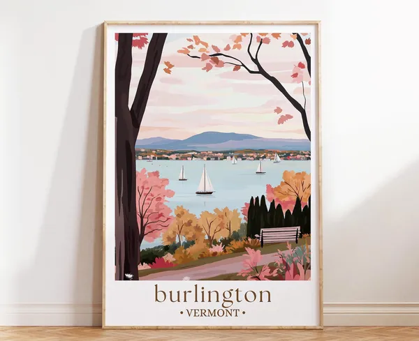 Burlington Vermont Autumn City Art Print