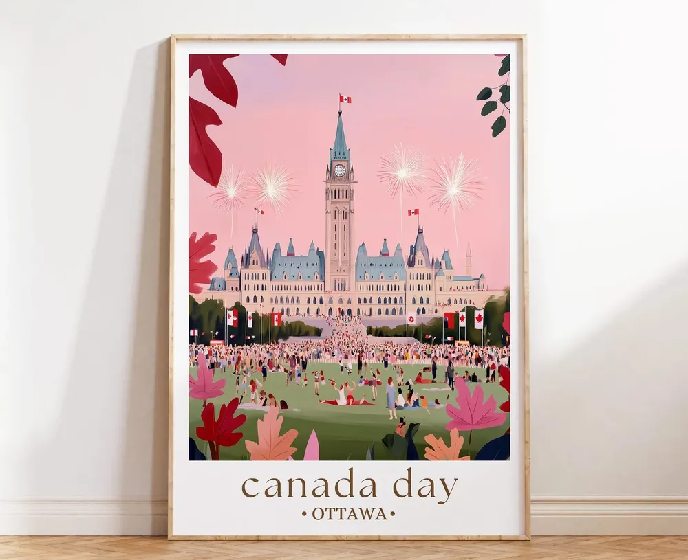 Canada Day Ottawa Art Print, Parliament Hill Poster