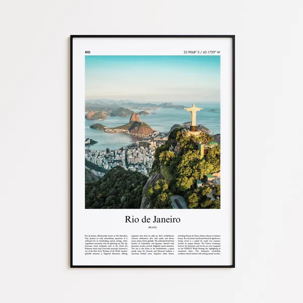 Rio De Janeiro Minimal City Travel Poster