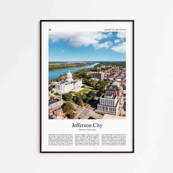 Jefferson City Travel Poster, Missouri United States