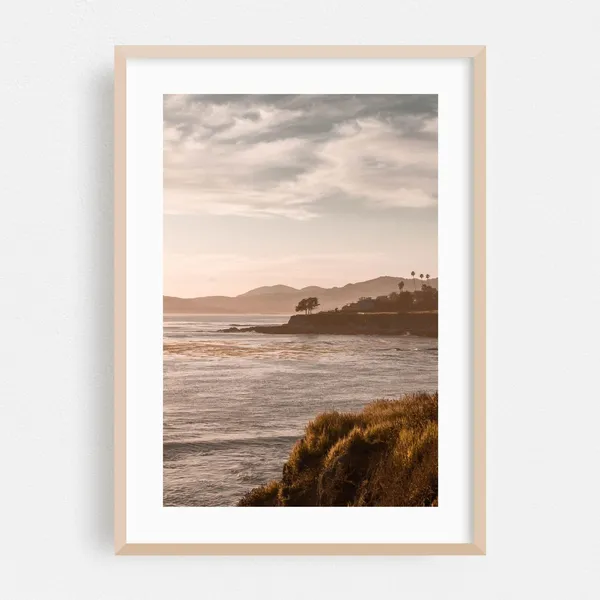 Pismo Beach Minimalist Ocean Sunset Art Print