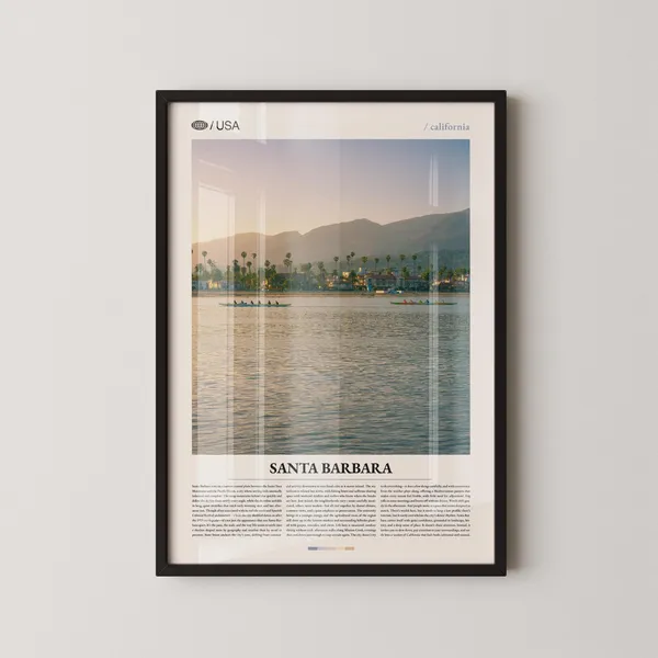 Santa Barbara Stearns Wharf Mission Travel Poster