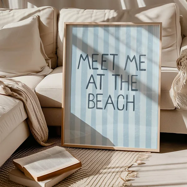 Meet Me at the Beach Art Print, Coastal Cowgirl