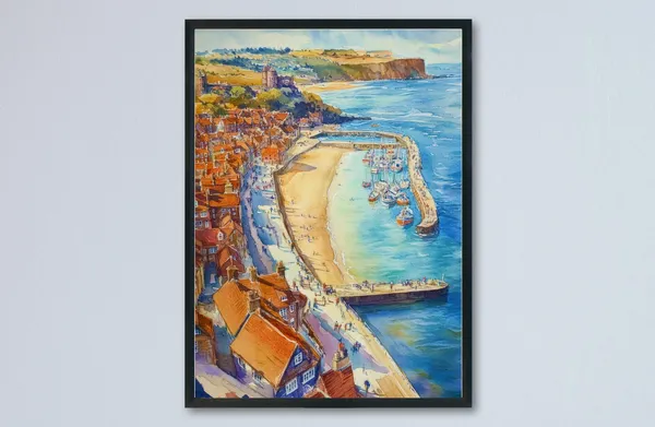 Whitby Watercolor Travel Poster Art Print