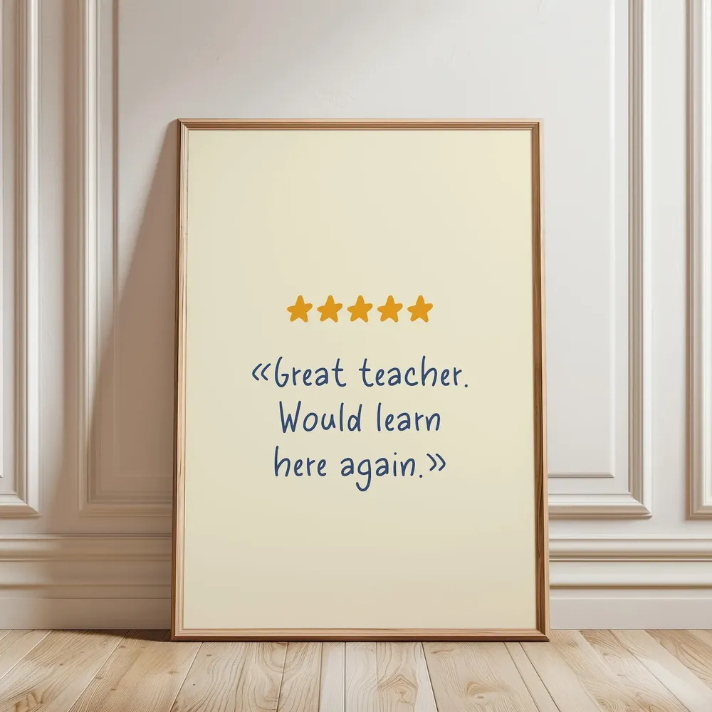 Teacher Quote Poster, Classroom Wall Art Decor