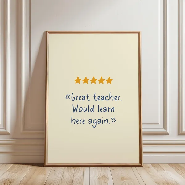 Teacher Quote Poster, Classroom Wall Art Decor