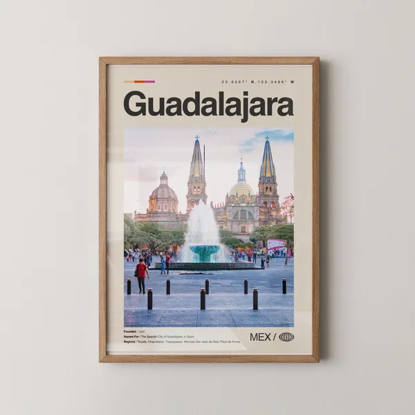 Guadalajara Mexico Cathedral Travel Poster