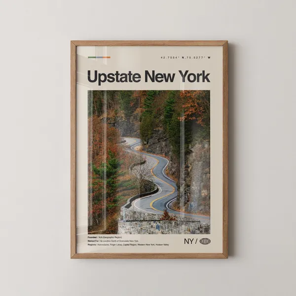 Upstate New York Adirondack Mountains Travel Poster