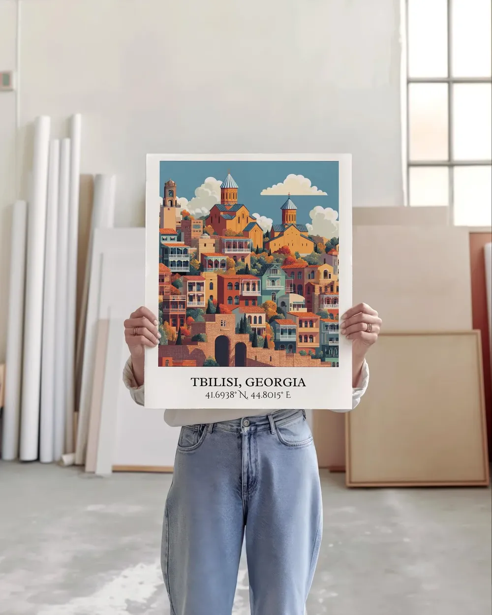 Tbilisi Retro Travel Poster, Georgia Country Decor - Image 4