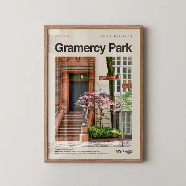 Gramercy Park New York Travel Poster, Wall Art