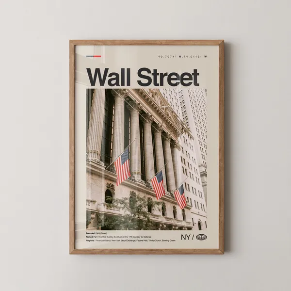 Wall Street New York Travel Poster, Federal Hall