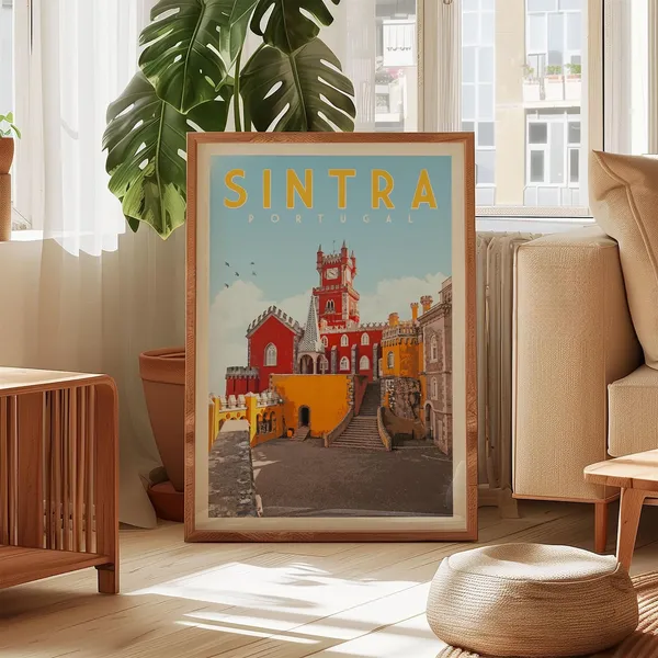 Sintra Portugal Travel Poster, Indie Room Decor