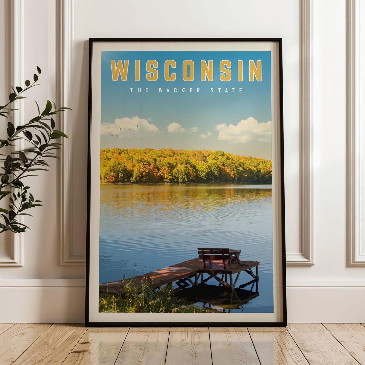 Wisconsin Retro Travel Poster Art Print