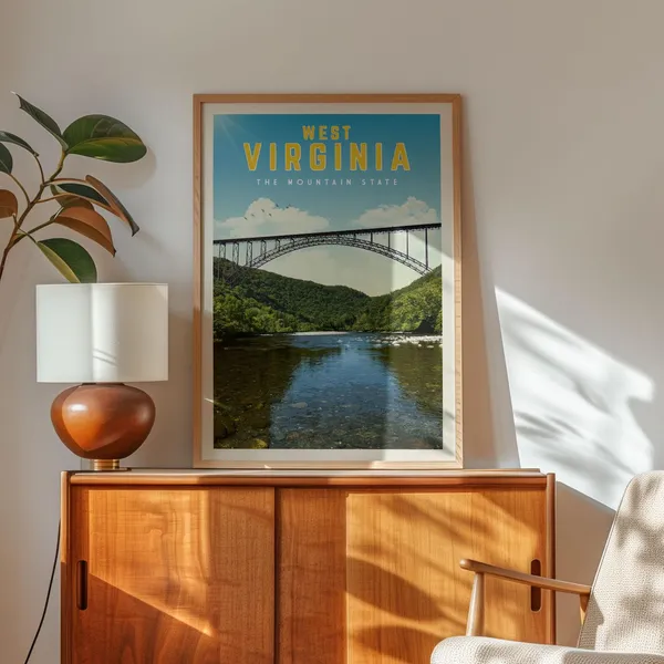 West Virginia Vintage Travel Poster, Travel Poster