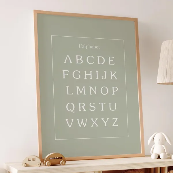 Alphabet Nursery Decor, Gender-Neutral Wall Art Print
