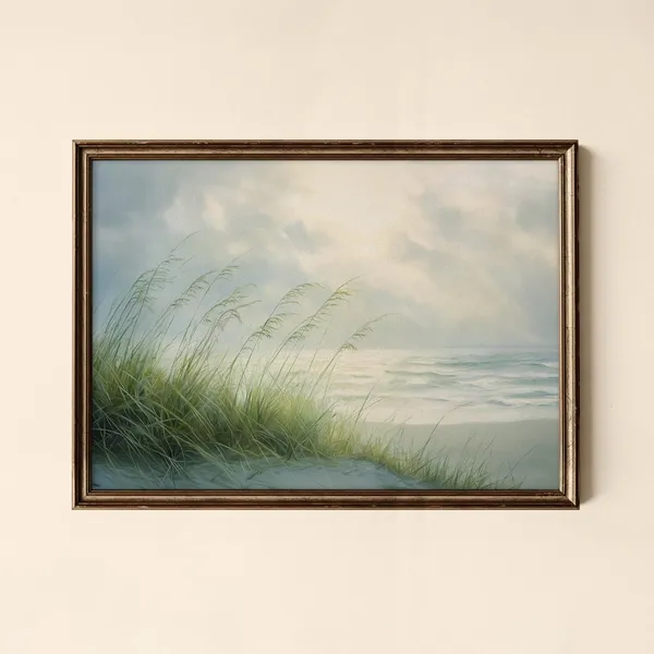Vintage Seascape Print, Moody Coastal Art