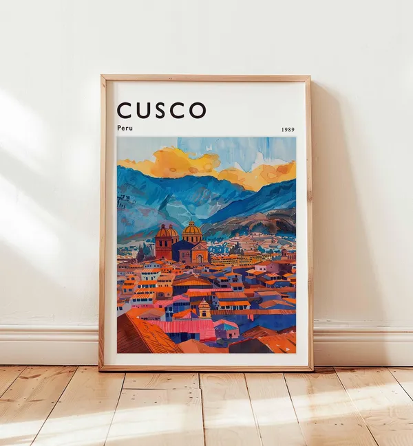 Cusco Peru Travel Poster, Incan Andes