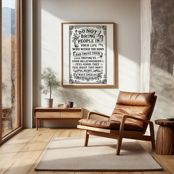 Maya Angelou Relationships Quote Art Print