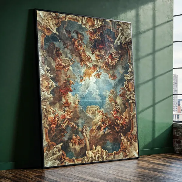 Baroque Ceiling Fresco Art Print, Classic Renaissance