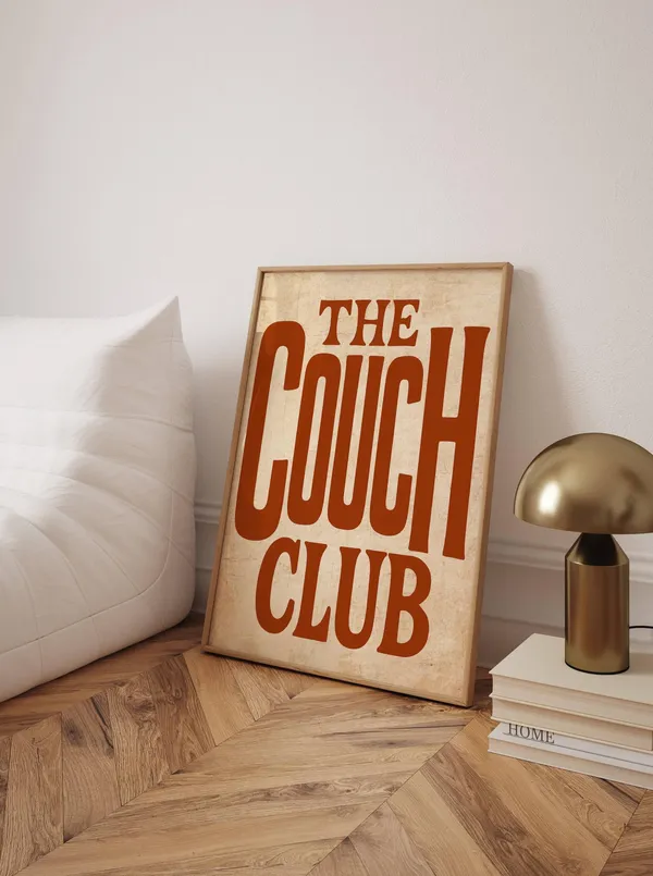 Couch Club Retro Print, Mid Century Modern Decor