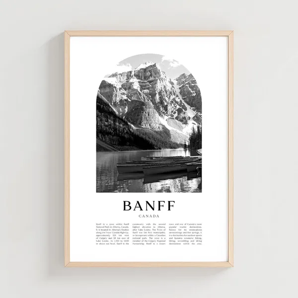 Banff Travel Poster Print, Canada City Wall Art