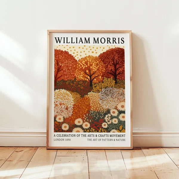 William Morris Autumn Forest Vintage Botanical Art Print