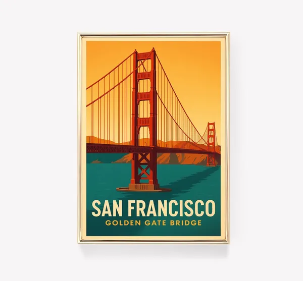 Golden Gate Bridge Usa Decor Gift Poster