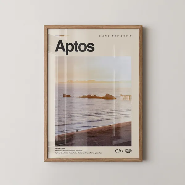 Aptos Seacliff State Beach and Rio Del Mar Travel Poster