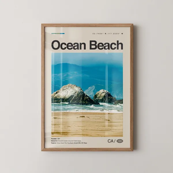 Ocean Beach Pier Sunset Cliffs Newport Avenue Print