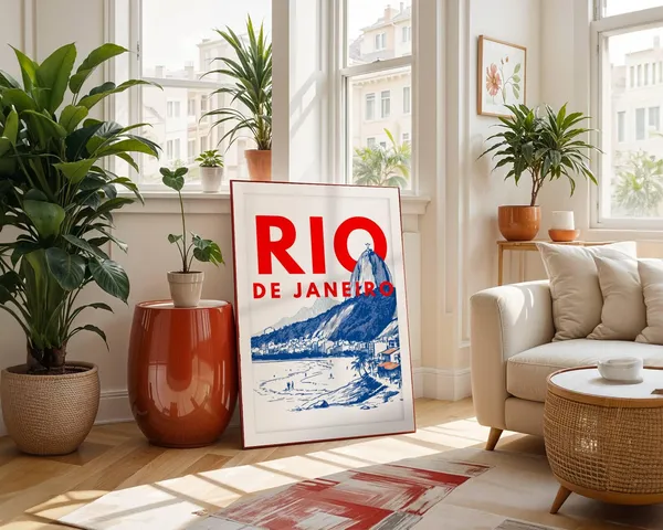 Brazil Poster Rio Christ Redeemer Minimal Travel Print