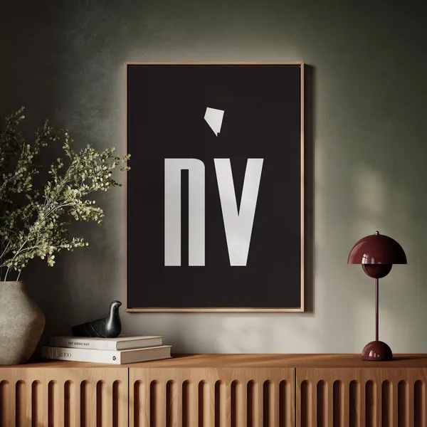 Nevada State Abbreviation Minimalist Wall Art Print