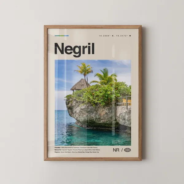 Negril Jamaica Travel Poster, Westmoreland Hanover