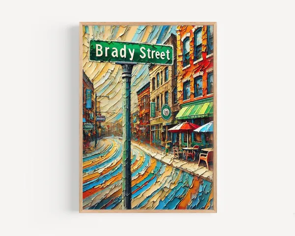 Brady Street Art Print, Wisconsin Travel Souvenir