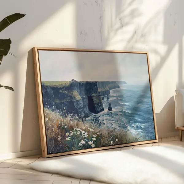 Cliffs Of Moher Coastal Oil Painting Art Print