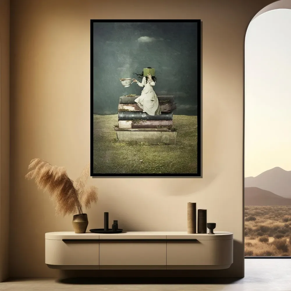 Whimsical Book Lover Surreal Wall Art Print - Image 3