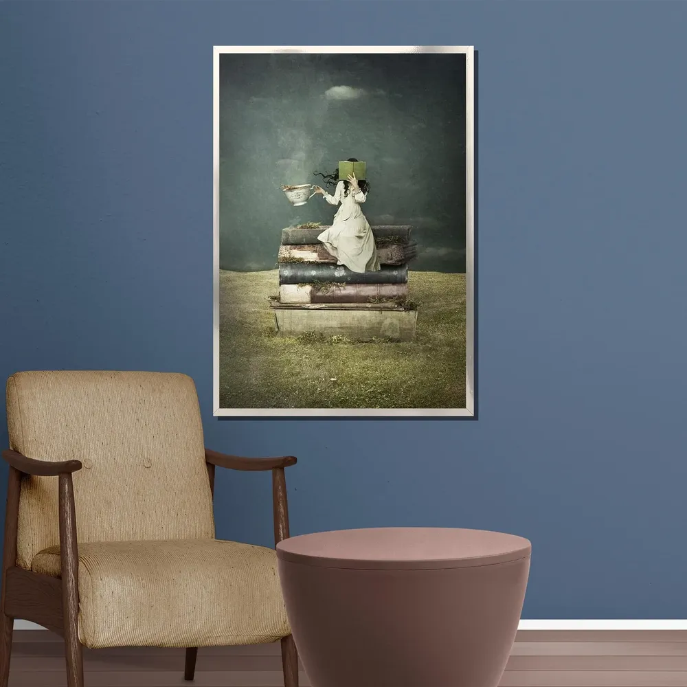 Whimsical Book Lover Surreal Wall Art Print - Image 2