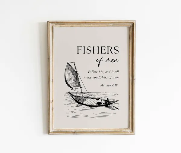 Matthew 4:19 Follow Me, Fishers Of Men Poster