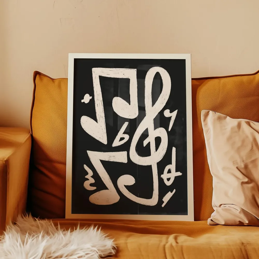 Music Note Living Room Decor Art Print
