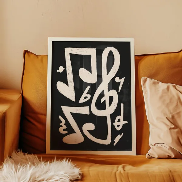 Music Note Living Room Decor Art Print
