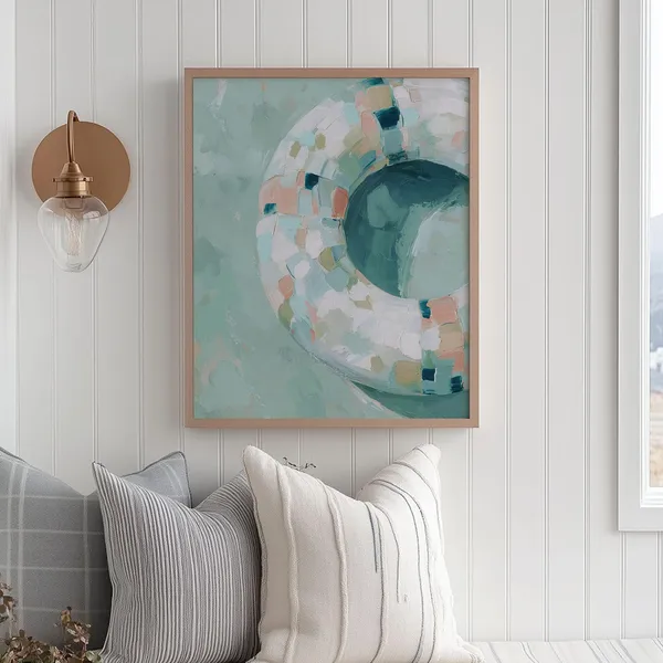 Pastel Pool Float Abstract Coastal Summer Art Print