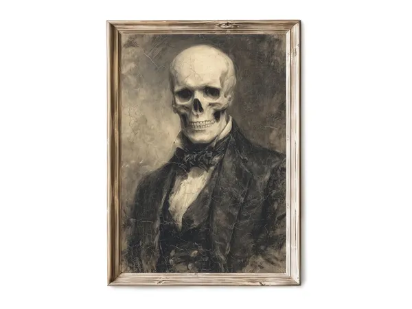 Halloween Vintage Portrait of Creepy Victorian Man